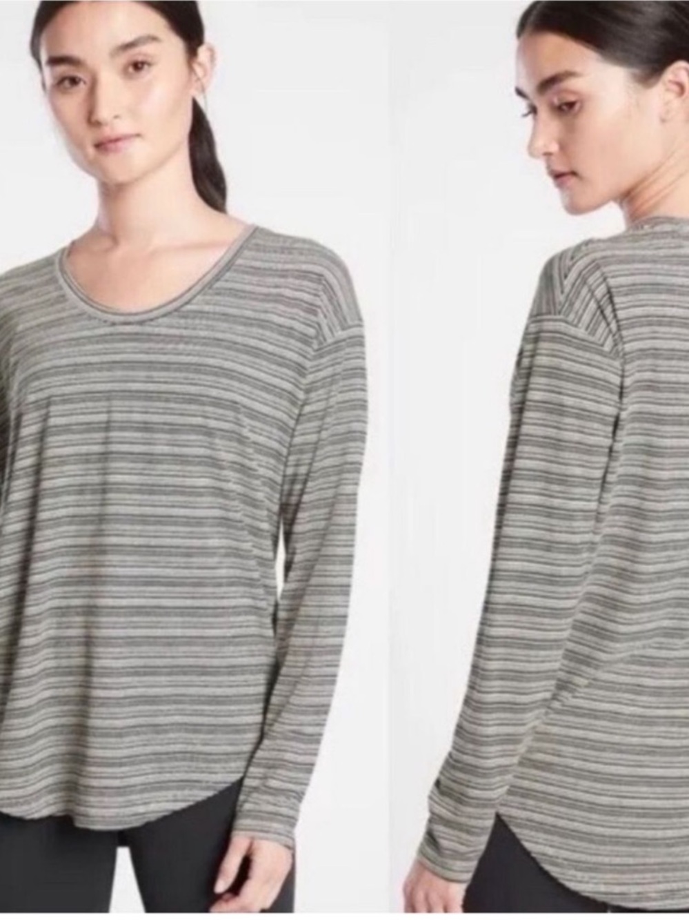 Athleta Cloudlight Stratus Striped Long Sleeve Tee Shirt Medium